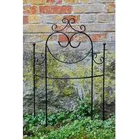 KUHEIGA Beetzaun 78x 51cm Beetbegrenzer Rankgitter halbrund Schwarz Metall Volleisen