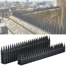 ideoon garden 12er Set Taubenspikes Schwarz 5,4m - Effektive Vogelabwehr aus Polycarbonat - 3-reihige Abwehrspikes gegen Tauben, Möwen, Marder, Katzen & Eichhörnchen