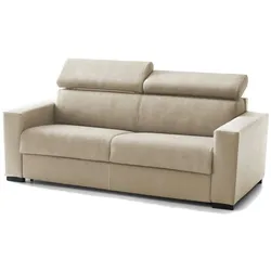 Dmora Schlafsofa Agrippina, Großes 2-Sitzer-Sofa, 100% Made in Italy, Wohnzimmersofa mit drehbarer Öffnung, Cm 200x95h85, Beige