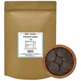 DistrEbution Kakao Kakaomasse Rohkostqualität für Schokolade Ohne Zusatzstoffe, 1000 g, Vielseitig für Schokoladenkreationen