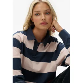 Superdry ATH ESS CROPPED STRIPE RUGBY Blau/Pink XL