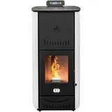 STUFE A PELLET ITALIA New York 24 Kw WiFi | Hydro-Pelletöfen für Heizung und Warmwasser Effizienz 89% Heizt 140m2 WiFi-Steuerung Autonomie 22 Std. Programmierbar 5 Kräfte 24 Monate Garantie Weiß