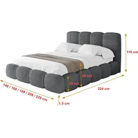 altdecor KALA 200 x 200 cm H3 Dunkelgrau