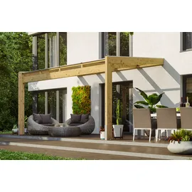 SKANHOLZ SKAN HOLZ Terrassenüberdachung Novara 450 x 259 cm, Leimholz, natur