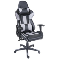 MCW Bürostuhl MCW-F84, Schreibtischstuhl Gamingstuhl Chefsessel Drehstuhl, Kunstleder ~ schwarz/grau