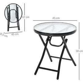 modfu Gartentisch Klapptisch Ø45 x 50 cm Schwarz