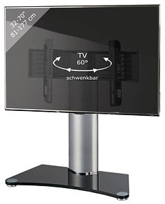 VCM my media TV-Ständer Windoxa Maxi silber, schwarzglas