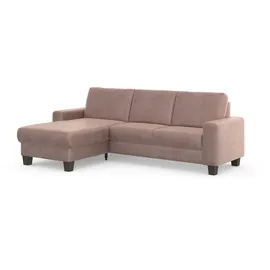 Home Affaire Ecksofa HOME AFFAIRE "Summer L-Form", rosa (altrosa), B:249cm H:91cm T:164cm, 95% Polyester, 5% Polyamid, Sofas, Ecksofa, mit Recamiere, mit oder ohne Bettfunktion und Bettkasten, Cord-Bezug