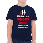Shirtracer T-Shirt »Ich bin das jüngste Kind. Für mich gelten die Regeln nicht - Statement Sprüche Kinder - Jungen Kinder T-Shirt« geschwister shirts kinder - ich bin das jüngste kind blau 116 (5/6 Jahre)