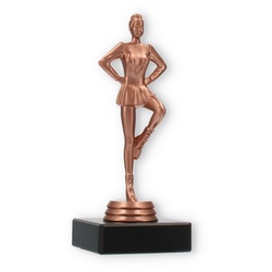 Pokal Kunststofffigur Drill Team bronze auf schwarzem Marmorsockel 15,8cm