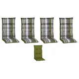 beo Gartenmöbel-Auflage Tirana  (Hochlehner, 4 Stk., L x B x H: 118 x 46 x 8 cm, Baumwolle, Polyester, Grün/Braun)