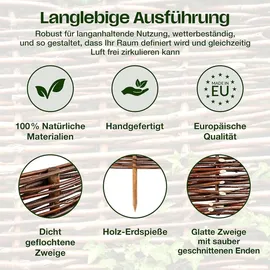 Creative Home Beeteinfassung Weide 60 x 50 cm 5 Stück Braun