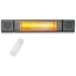VASNER Appino BEATZZ Infrarot Heizstrahler mit Sound & reaktivem LED Backlight 2000 Watt Grau, Bluetooth App Steuerung