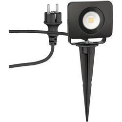 ledscom.de LED Gartenstrahler Wega mit Erdspieß für außen, schwarz, 9,65W, 991lm, weiß
