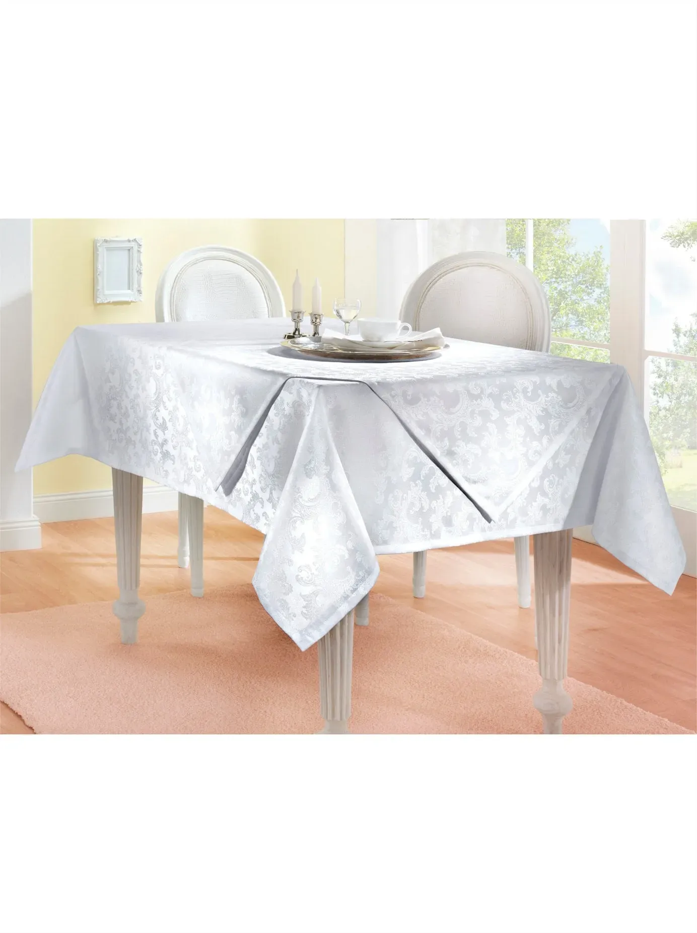 Tischdecke Tischdecken Gr. oval: 155 cm x 220 cm, oval, weiß Tischdecken