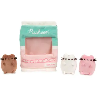 GUND Pusheen Meowshmallows Beutel mit Leckerlis mit abnehmbarem Mini-Plüsch, Stofftiere ab 8 Jahren, Rosa/Grün, 19,1 cm