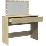 vidaXL Schminktisch mit LED-Beleuchtung Sonoma-Eiche 100x40x120 cm