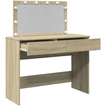 vidaXL Schminktisch, mit LED-Beleuchtung Sonoma-Eiche 100x40x120 cm