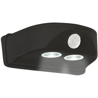 Luminea Batterie-LED-Türleuchte, Bewegungs-/Lichtsensor, 0,4 W, 50 lm, schwarz