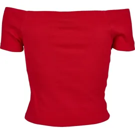 URBAN CLASSICS Ladies Off Shoulder Rib Tee Rot L