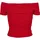 URBAN CLASSICS Ladies Off Shoulder Rib Tee Rot L