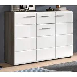 inn.furn Sideboard Rumba 120 x 85 cm Weiß / Grau