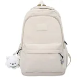 ZGXNYI Wasserdichte Teenager Bookbag Nylon Mode Mädchen Rucksack Frauen Schulter Tasche Schul Rucksack Schule(Beige) - 16"