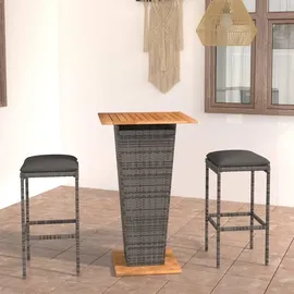 vidaXL Gartenbar Set 3-tlg. Grau