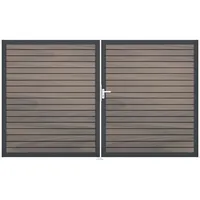 GROJA Doppeltor Gartentor 300 x 180 cm Beige/Aluminium