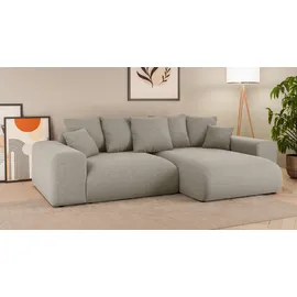 Home Affaire Ecksofa HOME AFFAIRE "LAKESIDE mit Bettfunktion und Bettkasten, B/T/H 257/166/84 cm", beige, B:256,5cm H:84cm T:166cm, 100% Polyester, Sofas, Ecksofa, L-Form, Recamiere beidseitig montierbar, mit Wellenunterfederung