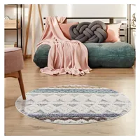 Carpet City Teppich Hochflor Wohnzimmer - 120x120 cm Rund