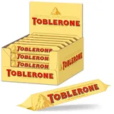 Toblerone Riegel Milk Schweizer Milchschokolade mit Honig- und Mandelnougat - Thekendisplay - 24 Riegel à 35g