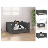 vidaXL Hundebett Grau 55,5x45,5x28 cm Massivholz Kiefer