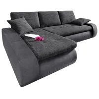 Ecksofa TRENDMANUFAKTUR "Indie, L-Form" Sofas Gr. B/H/T: 269cm x 86cm x 169cm, Microfaser PRIMABELLE-Struktur, Recamiere links, ohne Funktion-XXL, grau (anthrazit/anthrazit/grau) wahlweise XL oder XXL