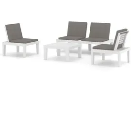 vidaXL Garten-Lounge-Set 4-tlg. Kunststoff weiß