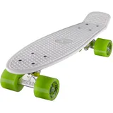 Ridge Skateboard 55 cm Mini Cruiser Retro Stil In M Rollen Komplett U Fertig Montiert Weiss Grün