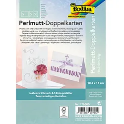 10 folia Faltkarten mit Briefumschlägen pastell DIN A6 weiß