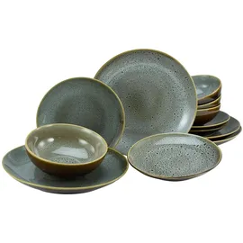 CreaTable Reactive Nostalgic Cognac Tellerset 12-tlg. grau