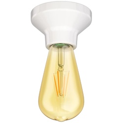 ledscom.de LED Deckenleuchte Elektra Porzellan inkl. E27 Lampe Vintage Retro gold 3,83W extra-warm-weiß 489lm