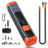 FOWAWU Elektrische Luftpumpe Fahrrad 6000mAh 150PSI,Elektrische Luftpumpe Akku Kompressor Luftpumpe,Fahrradpumpe Elektrisch,Fahrrad Pumpe mit DC 12V Kabel Digital LCD LED Licht Wiederaufladbarer
