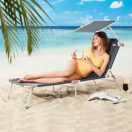 CASARIA 2er Set Sonnenliege Ibiza 2er-Set Grau
