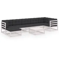 vidaXL Modell 34 Loungeset Kiefer weiß