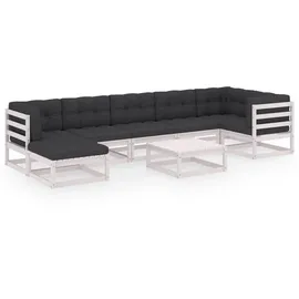 vidaXL Modell 34 Loungeset Kiefer weiß