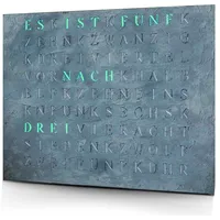 build-yours.de WordClock Jupiter Beton - LED Wanduhr - Designer Wortuhr im Industrial Stil