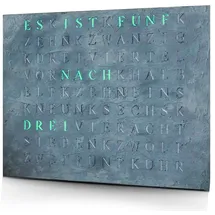 build-yours.de WordClock Jupiter Beton - LED Wanduhr - Designer Wortuhr im Industrial Stil
