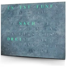 build-yours.de WordClock Jupiter Beton - LED Wanduhr - Designer Wortuhr im Industrial Stil