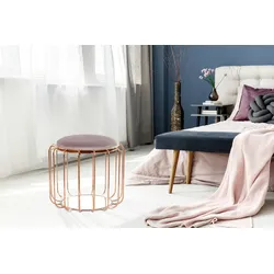 Kayoom Beistelltisch / Pouf Comfortable 110 Dunkelviolett / Ros?