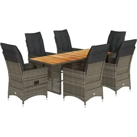 vidaXL Garten-Essgruppe 7-tlg. Grau
