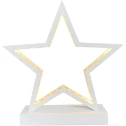 LED Leuchtstern Weiß Holz