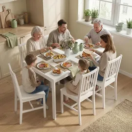 Homcom Esstisch 70 x 74 x 120 cm weiß